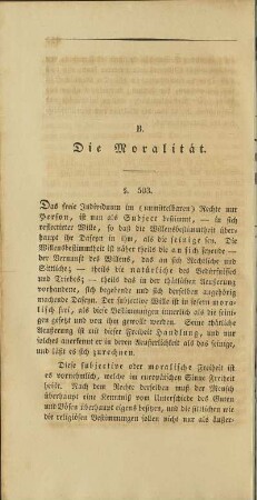 B. Die Moralität
