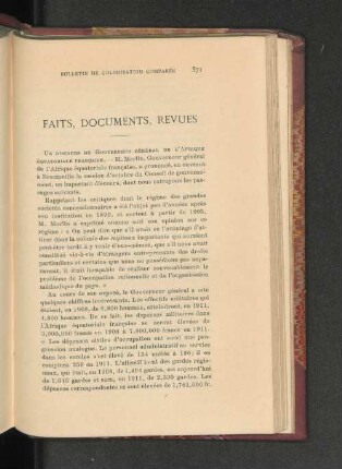faits, documents, revues