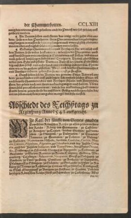 Abschiedt des Reichßtags zu Regenspurg/ Anno 1541. auffgericht.