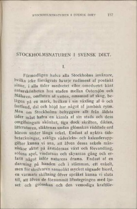 Stockholmsnaturen I Svensk Dikt.