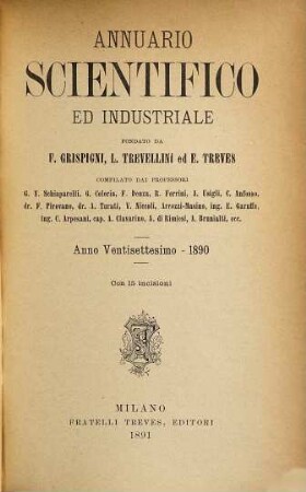 Annuario scientifico ed industriale. 27. 1890