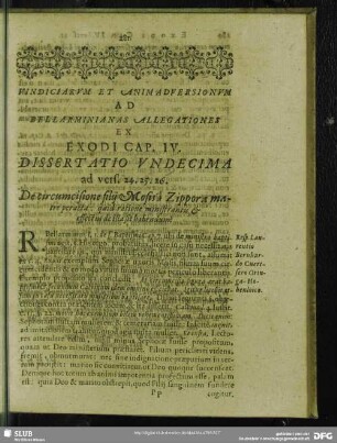 Dissertatio Undecima