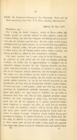 XXIII. De directeur-generaal Jan Pietersz. Coen. aan de bewindhebbers der Gen. O. I. Comp. (Kamer Amsterdam)