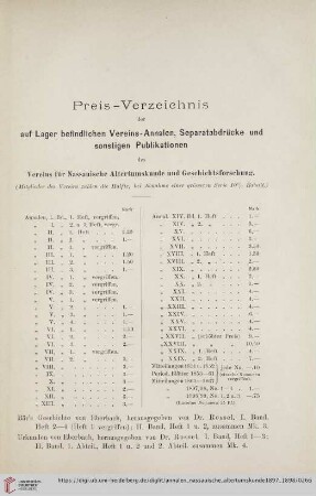 Preis-Verzeichnis