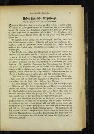 Ueber schulische Mißerfolge