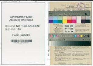 Entnazifizierung Wilhelm Pamp , geb. 31.08.1903 (Steiger)