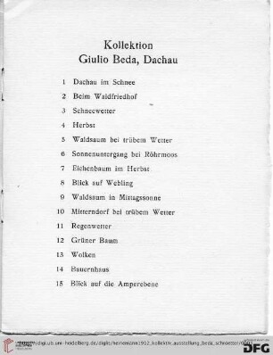 Kollektion Guilio Beda, Dachau