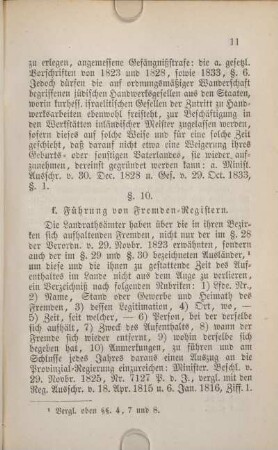 f. Führung von Fremden-Registern.