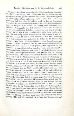 344-346 [Rezension] Egenter, Richard, Gottesfreundschaft