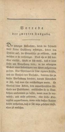Vorrede der zweyten Ausgabe