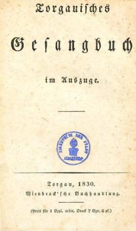 Torgauisches Gesangbuch im Auszuge