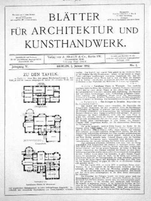No 1, 1. Januar 1892