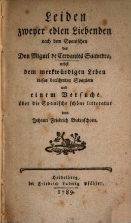 Leiden zweyer edlen Liebenden