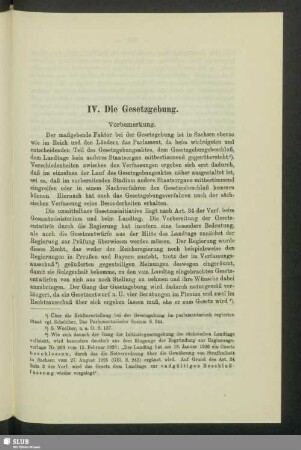 IV. Die Gesetzgebung
