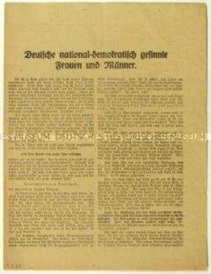 Antisemitische Flugschrift u.a. zu den Lebensmittelpreisen im Deutschen Reich