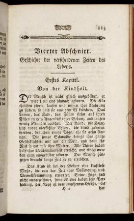 Vierter Abschnitt. Geschichte der verschiedenen Zeiten des Lebens.