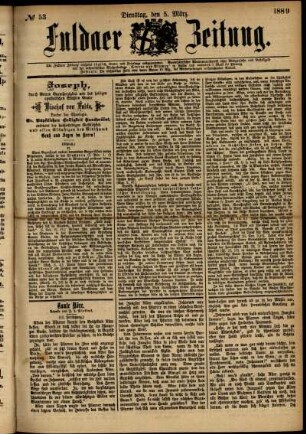 Ausgabe vom Dienstag, den 05. März 1889.