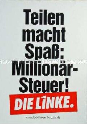 Wahlplakat der Partei Die Linke zur Bundestagswahl am 22. September 2013