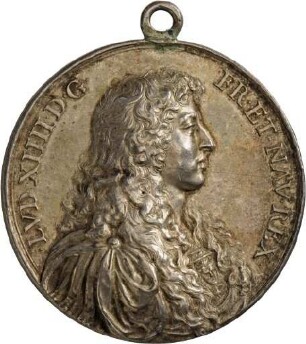 Medaille von Jean Warin auf König Ludwig XIV. von Frankreich und Bündnis mit der Schweiz, 1663