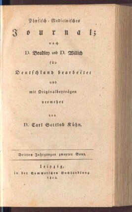 Dritten Jahrgangs zweyter Band