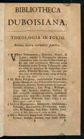 1-24, Biblia Sacra eorumve partes - Interpretes & Commentatores in S. Scripturam