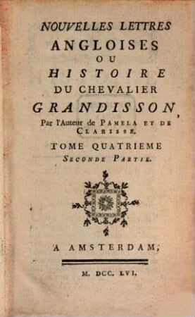 Nouvelles Lettres Angloises Ou Histoire Du Chevalier Grandisson, 4,2