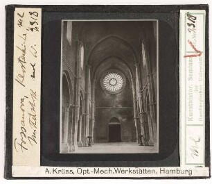 Fossanova, Klosterkirche, Mittelschiff nach Westen