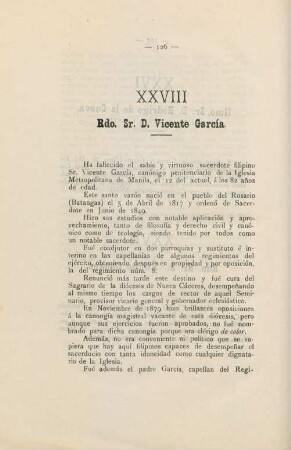 XXVIII. Rdo. Sr. D. Vicente García