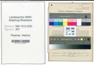 Entnazifizierung Helmut Pluemer , geb. 07.02.1920 ()