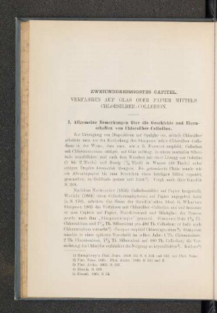 Zweiunddreissigstes Capitel. Verfahren auf Glas oder Papier mittels Chlorsilber-Collodion.