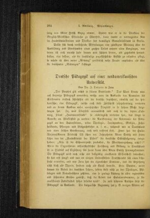 Deutsche Pädagogik auf einer nordamerikanischen Universität