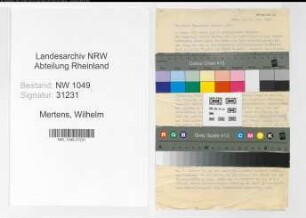 Entnazifizierung Wilhelm Mertens , geb. 01.06.1910 (Arzt)