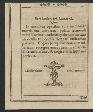 Bernhardus Abb. Claravall. in ferm.
