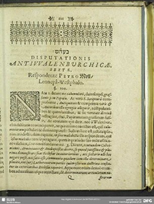Disputationis Antiwalenburchicae, Sextae ...