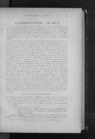 Versammlung zu Stralsund. - 1371 Okt. 27.