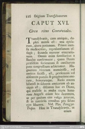Caput XVI. Circa ritus Conviviales