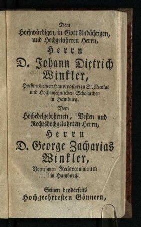 Dem Hochwürdigen, in Gott Andächtigen, ...