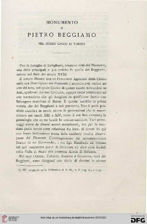 1: Monumento di Pietro Beggiamo nel Museo Civico di Torino