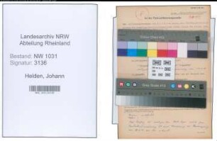 Entnazifizierung Johann Van Helden , geb. 18.06.1910 (Polizeibeamter)
