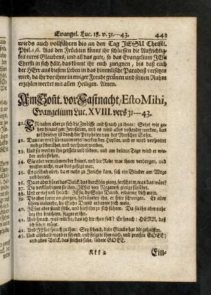 443-445, Evangelium; Eingang