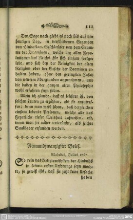 Neunundzwanzigster Brief