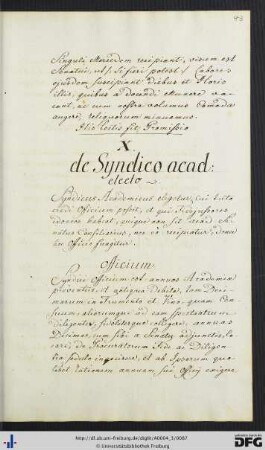 [fol. 43] De syndico academic electo