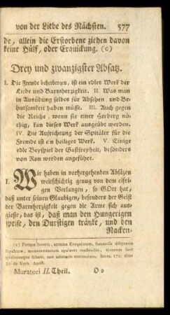 Drey und zwanzigster Absatz