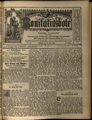 Erste Ausgabe vom Sonntag, den 27. Juli 1913.