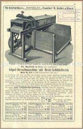 Göpel-Dreschmaschine Marke Nr. 25A und 25B