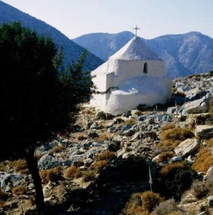 Naxos. Bergkirchlein. Bergkirchlein an einem Pass des Zas-Berges