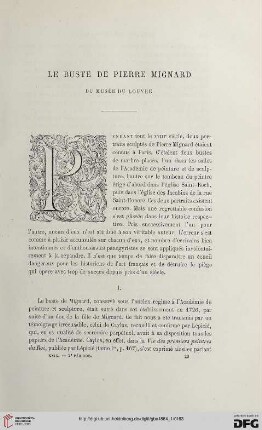 2. Pér. 29.1884: Le buste de Pierre Mignard : du musée du Louvre