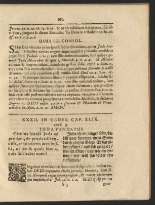 XXXII. In Genes. Cap. XLIX. vers. 9. Juda Fundatus