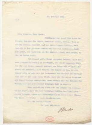 Brief an Hugo Rasch : 20.02.1913