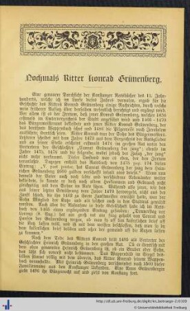 Nochmals Ritter Konrad Grünenberg.